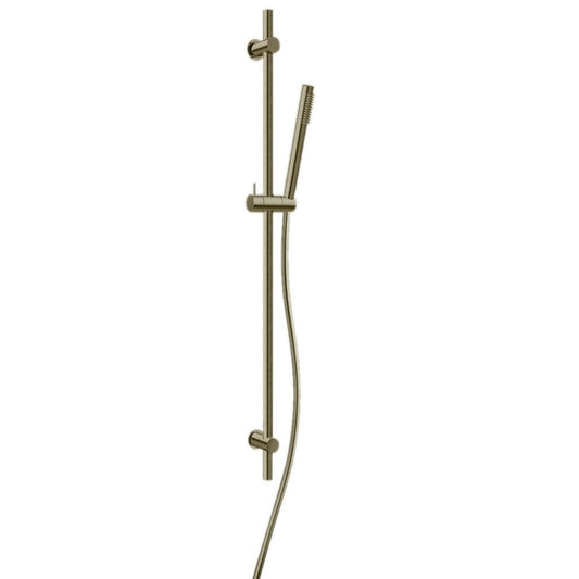 LaToscana Shower Line Brushed Nickel Wall-Mounted Brass Slide Bar Kit With Single Jet Handheld Shower
