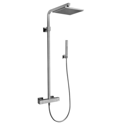 LaToscana Shower Line Chrome Shower Column With Thermostatic Mixer & Wall-Mounted Shower Holder