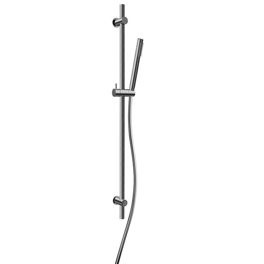 LaToscana Shower Line Chrome Wall-Mounted Brass Slide Bar Kit With Single Jet Handheld Shower