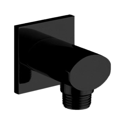 LaToscana Shower Line Matt Black Square Brass Drop Elbow