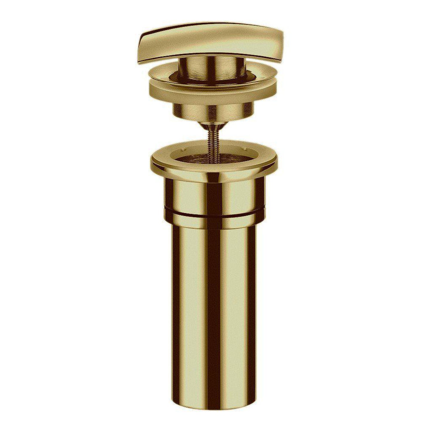 LaToscana Shower Line Matt Gold Push-Down Pop-Up Drain With Square Top