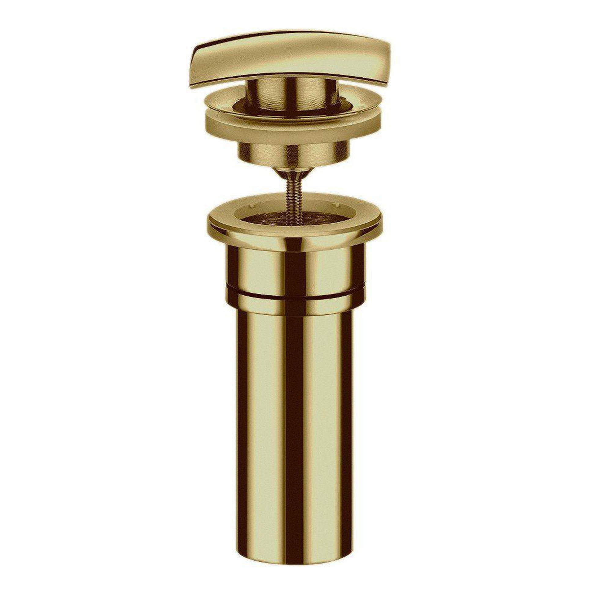 LaToscana Shower Line Matt Gold Push-Down Pop-Up Drain With Square Top