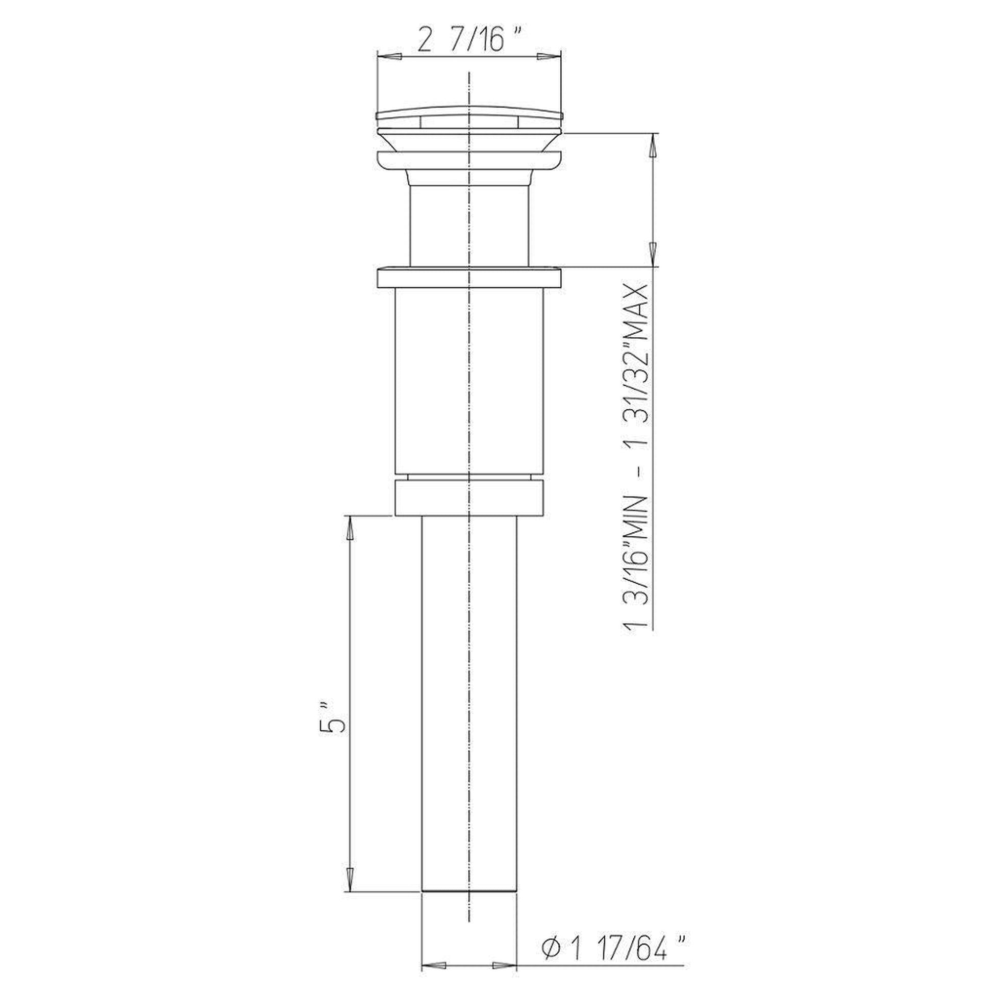 LaToscana Shower Line Matt Gold Push-Down Pop-Up Drain With Square Top