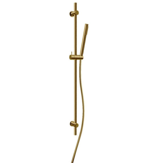 LaToscana Shower Line Matt Gold Wall-Mounted Brass Slide Bar Kit With Single Jet Handheld Shower