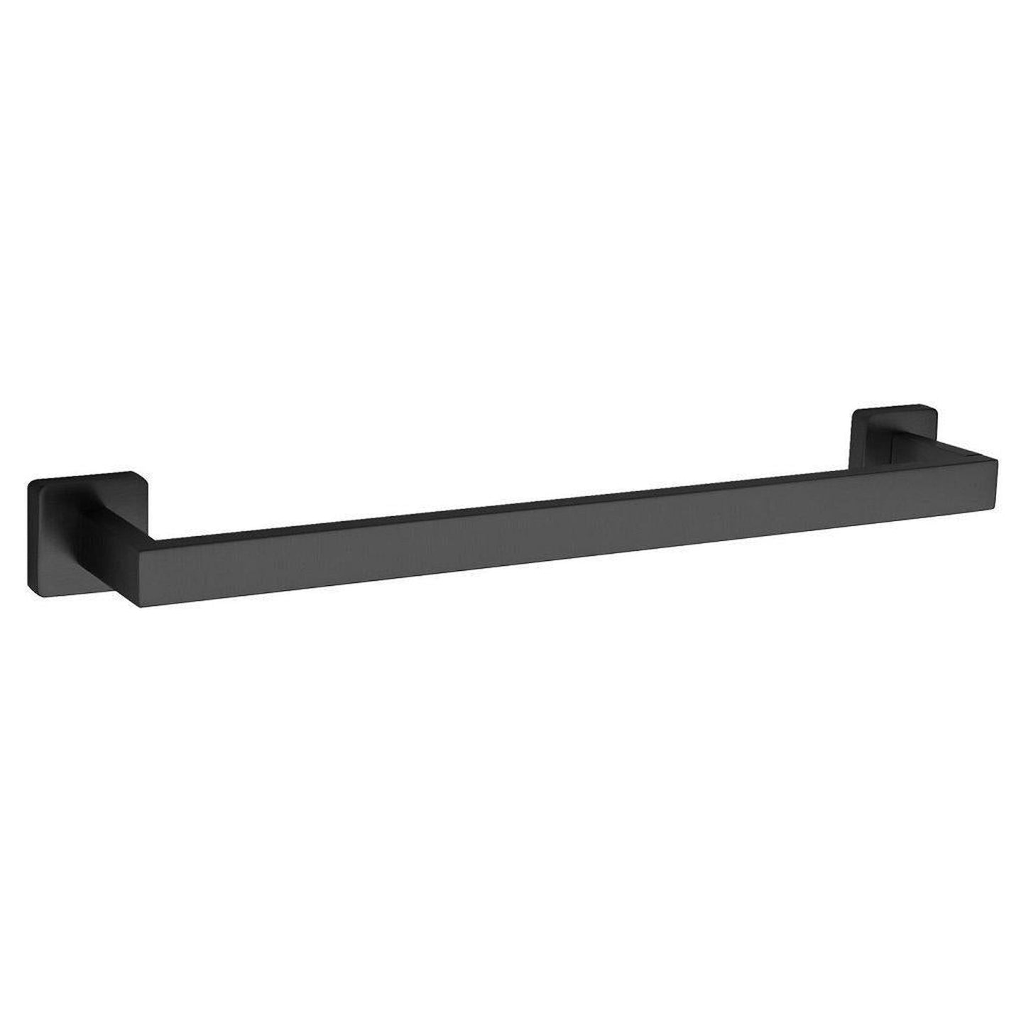 LaToscana Square 18" Matt Black Wall-Mounted Towel Bar