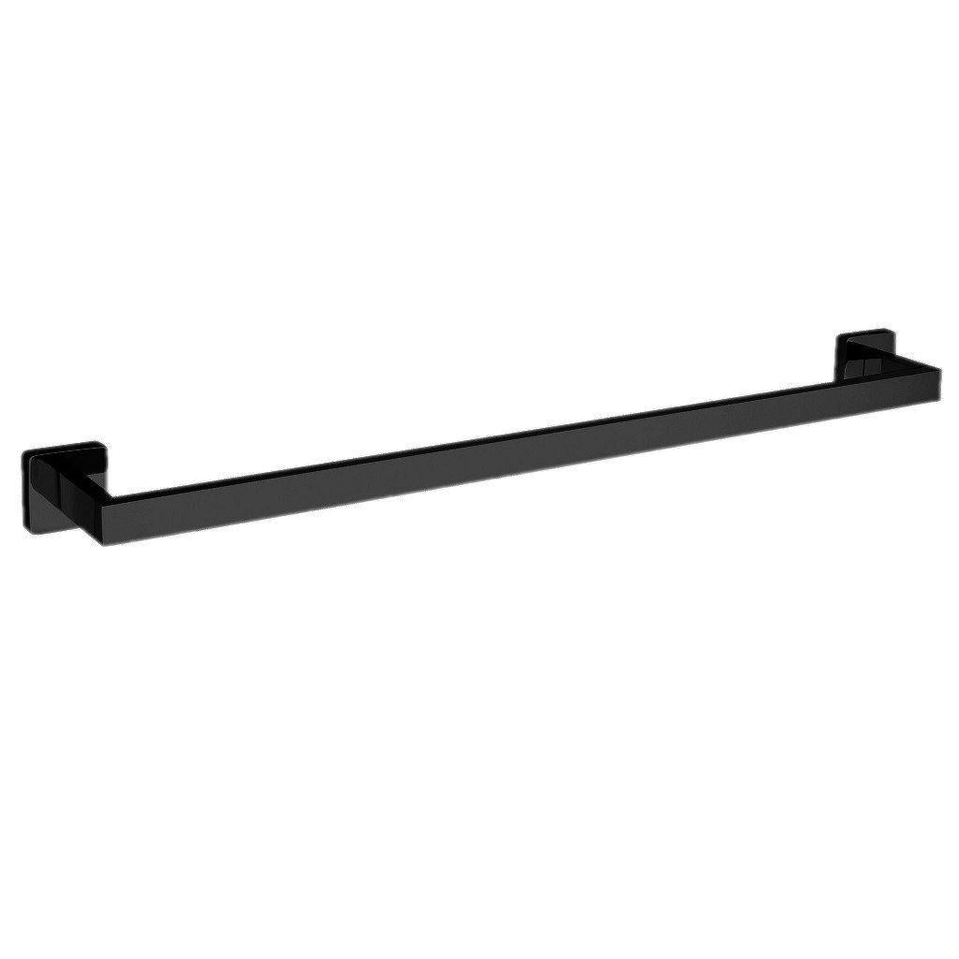 LaToscana Square 24" Matt Black Wall-Mounted Towel Bar