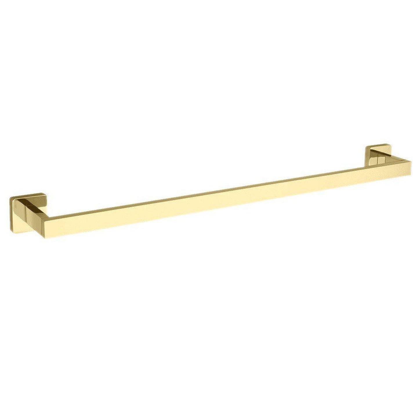 LaToscana Square 24" Matt Gold Wall-Mounted Towel Bar