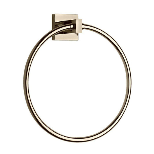 LaToscana Square Brushed Nickel Wall-Mounted Towel Ring