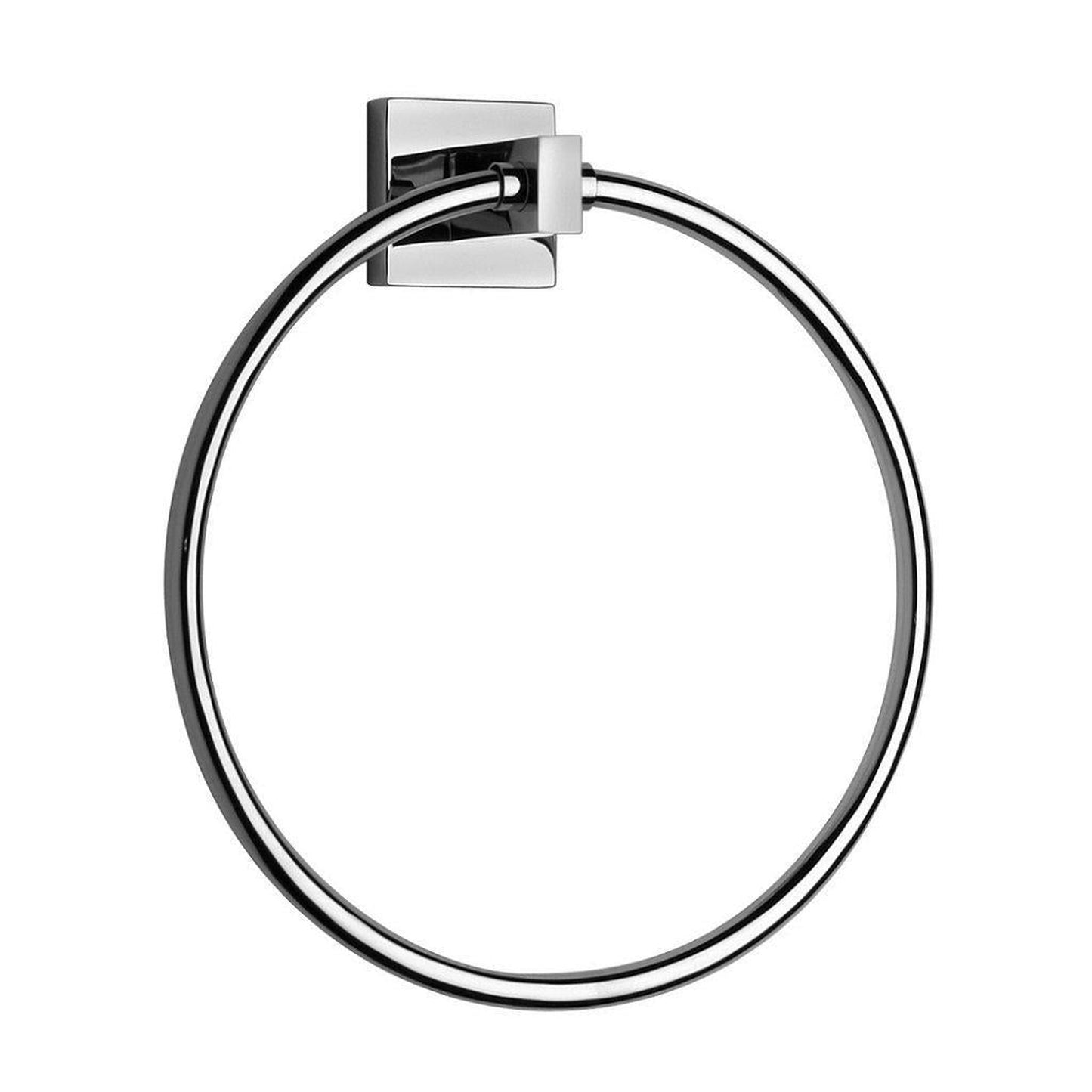 LaToscana Square Chrome Wall-Mounted Towel Ring