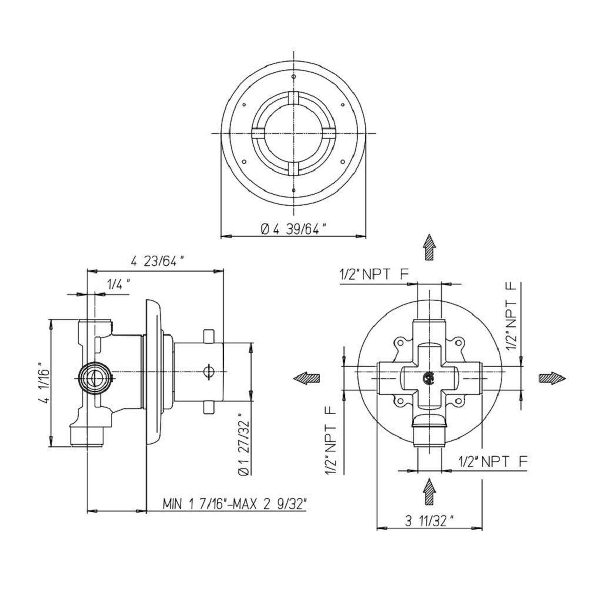 LaToscana Water Harmony Brushed Nickel 3-Way Diverter Valve & Trim