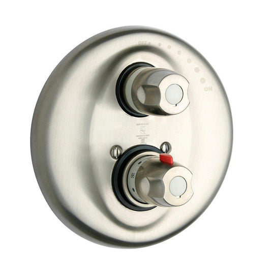 LaToscana Water Harmony Brushed Nickel Thermostatic Valve & Trim With 3/4" Ceramic Disc Volume Control