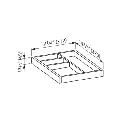 Laufen IlBagnoAlessi 15" x 12" Glossy White Drawer Organizer