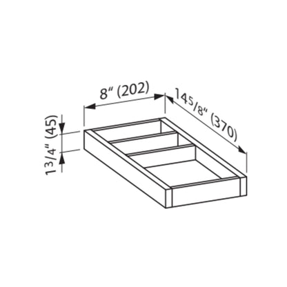 Laufen IlBagnoAlessi 15" x 8" Glossy White Drawer Organizer