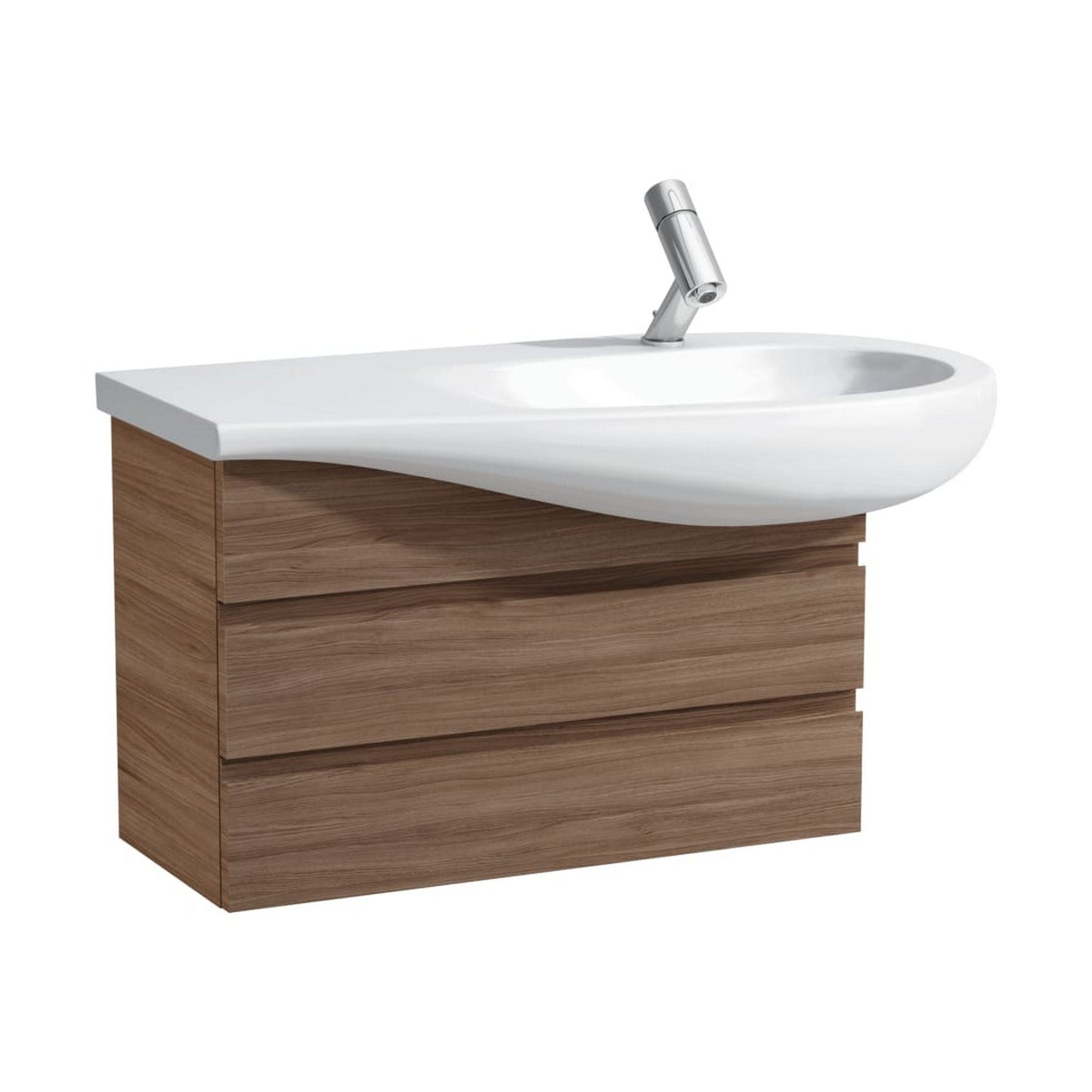 Laufen IlBagnoAlessi 29" 2-Drawer Walnut Vanity for IlBagnoAlessi Bathroom Sink Model: H814976