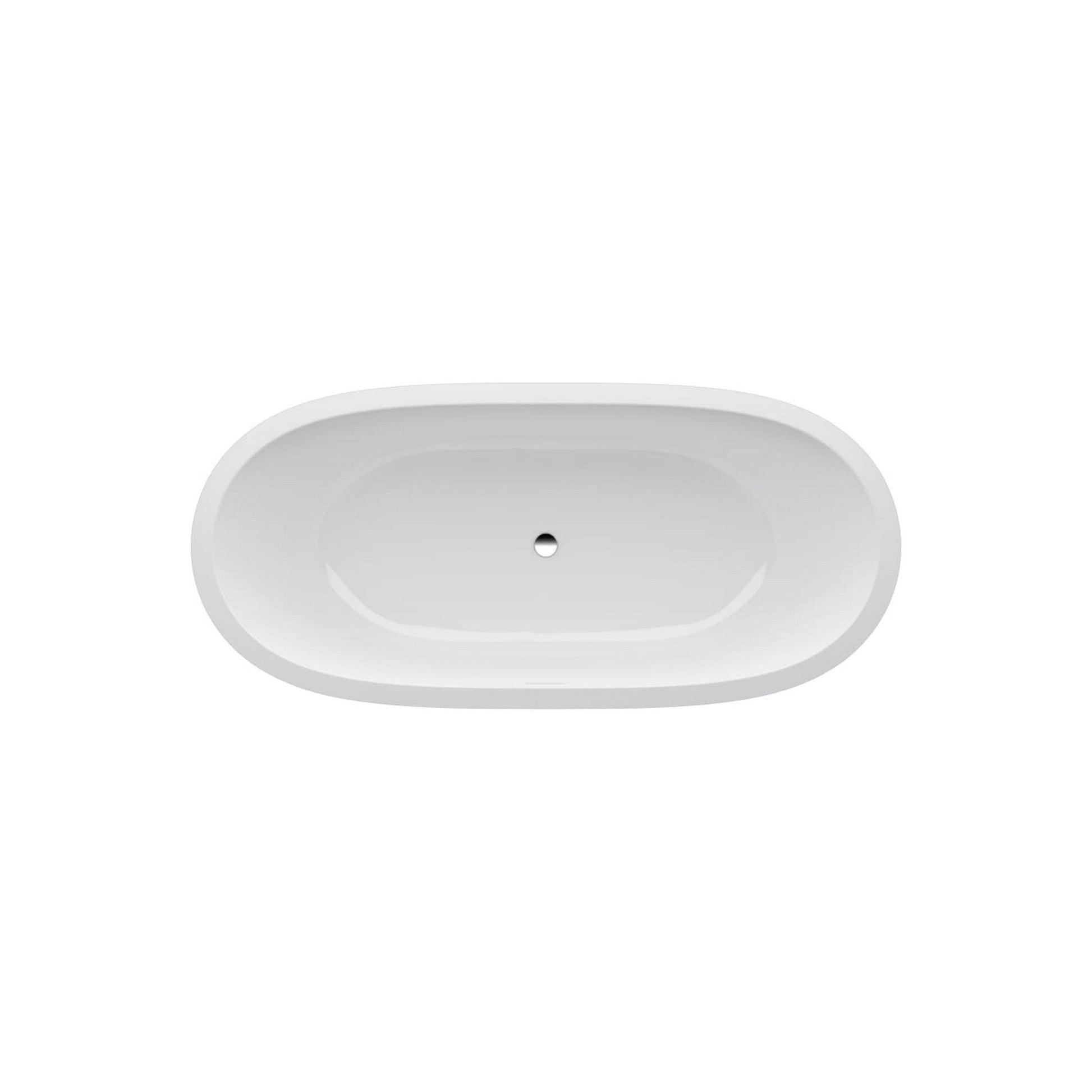 Laufen IlBagnoAlessi 32" x 70" Oval Matte Satin White Drop-in Bathtub