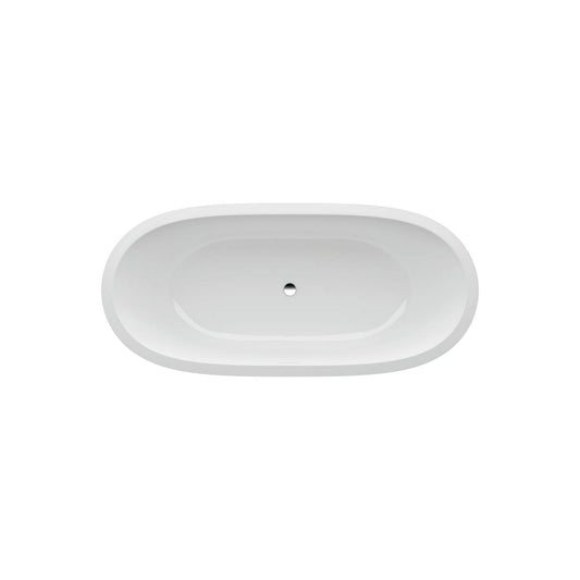 Laufen IlBagnoAlessi 32" x 70" Oval Matte Satin White Drop-in Bathtub