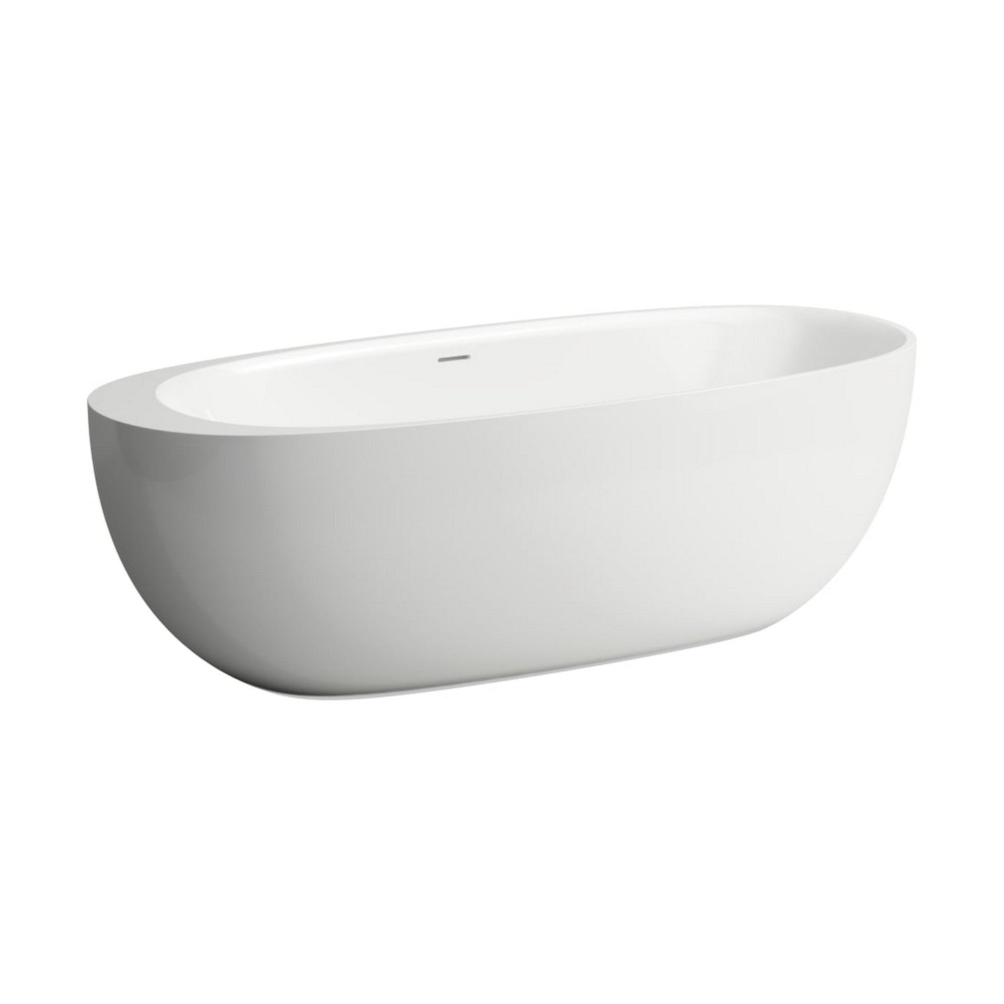 Laufen IlBagnoAlessi 32" x 73" Oval Matte Satin White Freestanding Bathtub