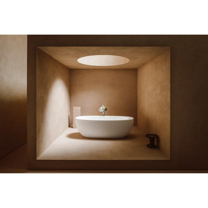 Laufen IlBagnoAlessi 32" x 73" Oval Matte Satin White Freestanding Bathtub