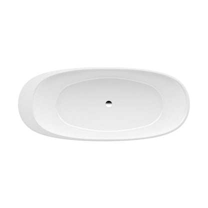 Laufen IlBagnoAlessi 32" x 73" Oval Matte Satin White Freestanding Bathtub With Matte Black Outer Finish