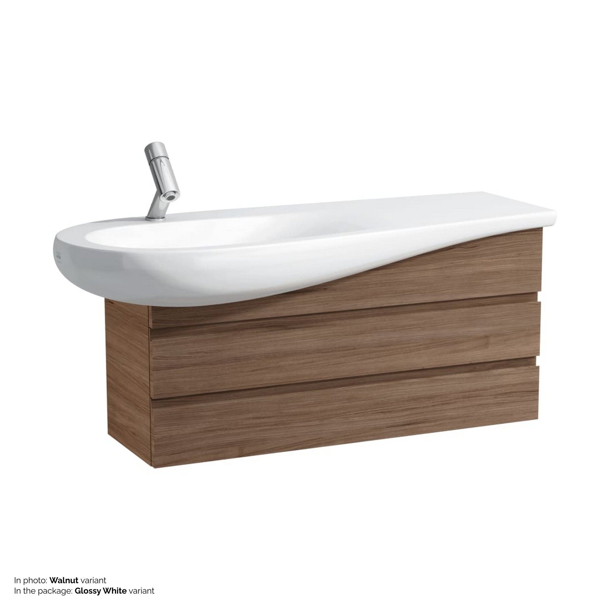 Laufen IlBagnoAlessi 39" 2-Drawer Glossy White Vanity for IlBagnoAlessi Bathroom Sink Model: H814973