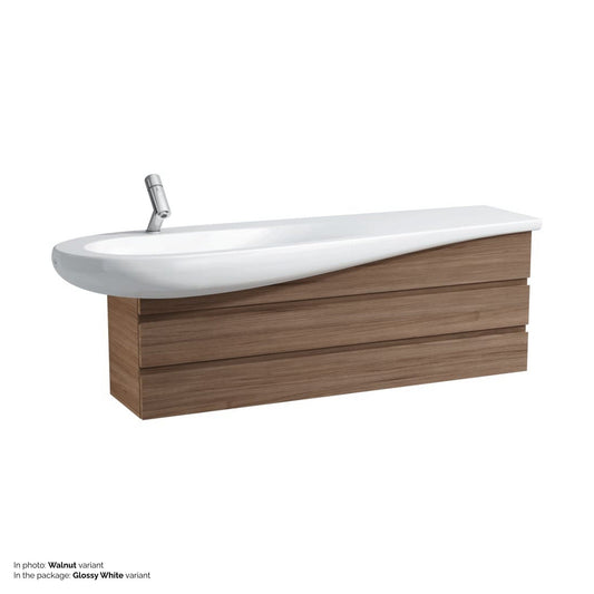 Laufen IlBagnoAlessi 53" 2-Drawer Glossy White Vanity for IlBagnoAlessi Bathroom Sink Model: H814971