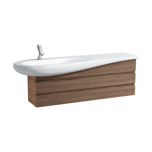 Laufen IlBagnoAlessi 53" 2-Drawer Walnut Vanity for IlBagnoAlessi Bathroom Sink Model: H814971
