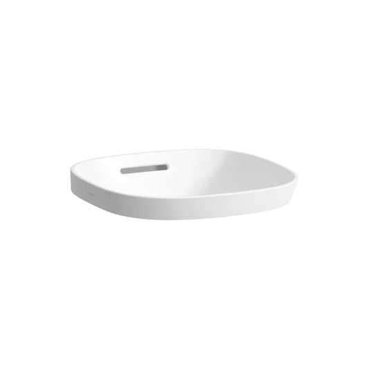 Laufen Ino 14" x 14" Square Matte White Ceramic Drop-in Bathroom Sink With Overflow Slot