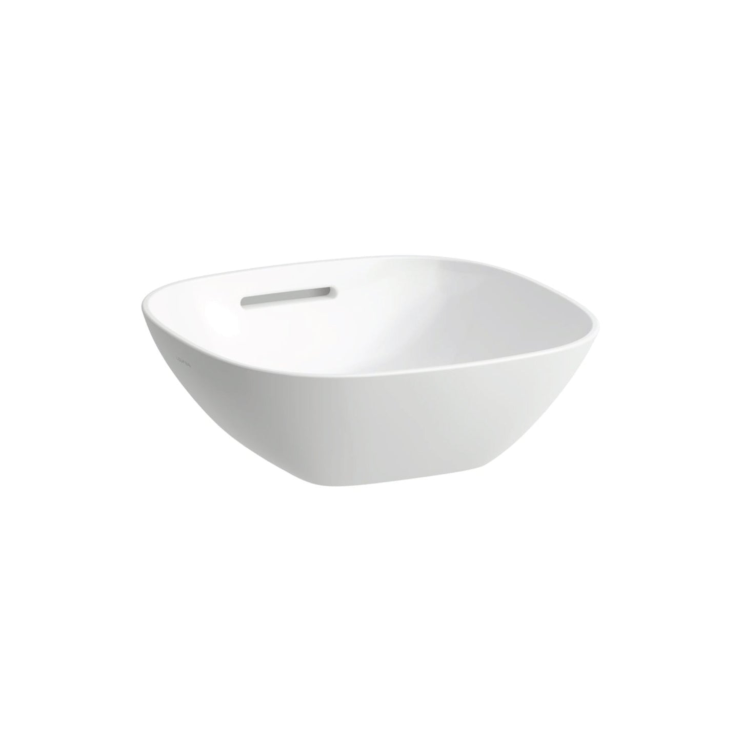 Laufen Ino 14" x 14" Square White Ceramic Vessel Bathroom Sink With Overflow Slot