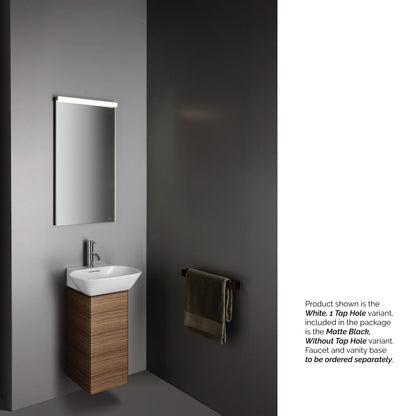 Laufen Ino 18" x 16" Rectangular Matte Black Wall-Mounted Bathroom Sink Without Faucet Hole