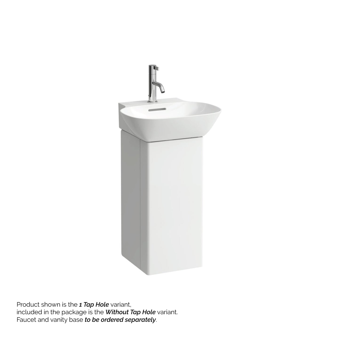 Laufen Ino 18" x 16" Rectangular White Wall-Mounted Bathroom Sink Without Faucet Hole