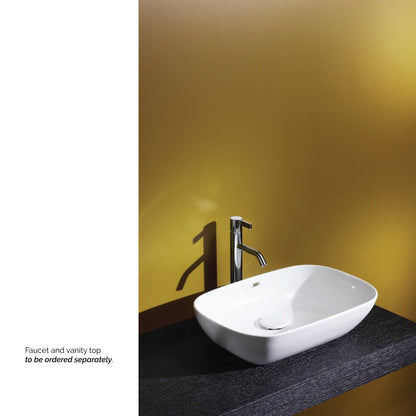 Laufen Ino 20" x 14" Rectangular Matte White Ceramic Vessel Bathroom Sink With Overflow Slot