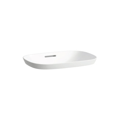 Laufen Ino 20" x 15" Rectangular Matte White Ceramic Drop-in Bathroom Sink With Overflow Slot