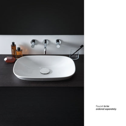 Laufen Ino 20" x 15" Rectangular Matte White Ceramic Drop-in Bathroom Sink Without Overflow Slot