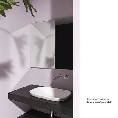 Laufen Ino 20" x 15" Rectangular Matte White Ceramic Drop-in Bathroom Sink Without Overflow Slot
