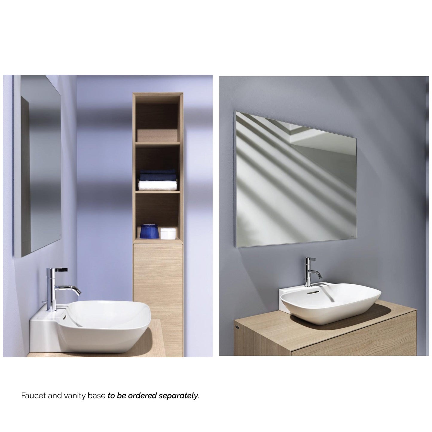 Laufen Ino 22" x 18" Rectangular Matte White Wall-Mounted Bathroom Sink With Faucet Hole