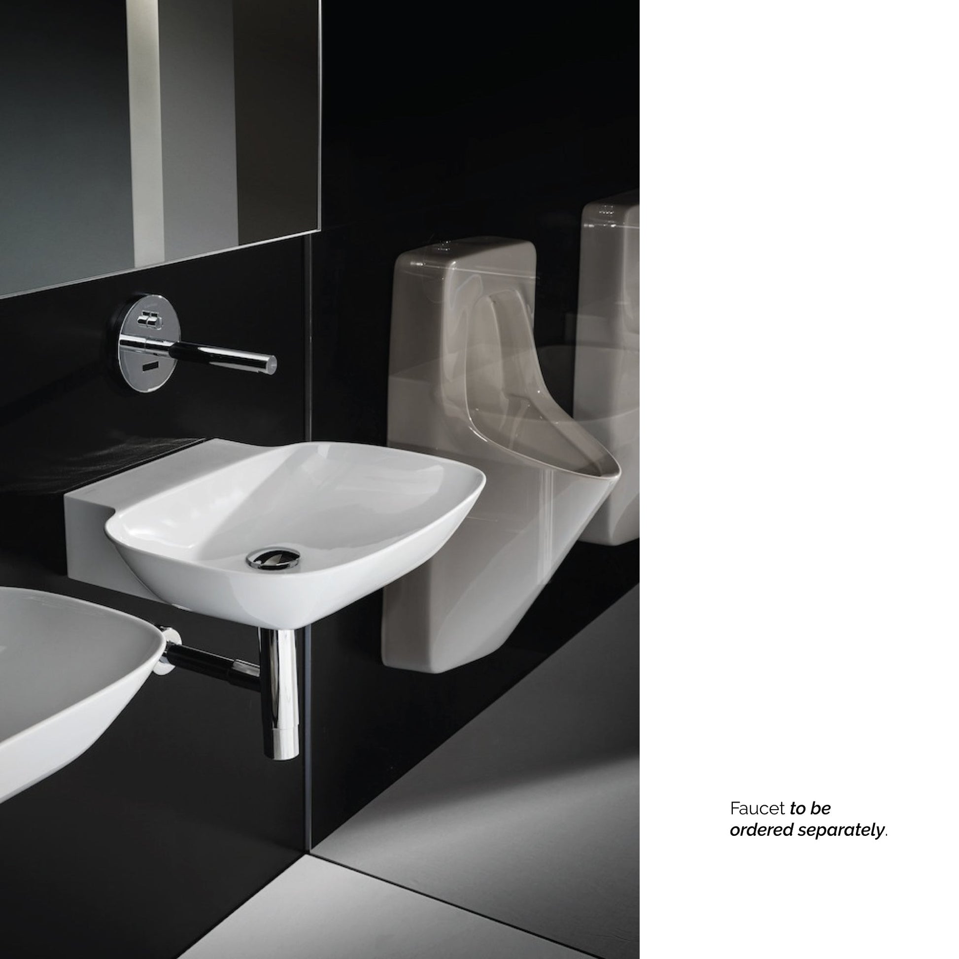 Laufen Ino 22" x 18" Rectangular Matte White Wall-Mounted Bathroom Sink Without Faucet Hole