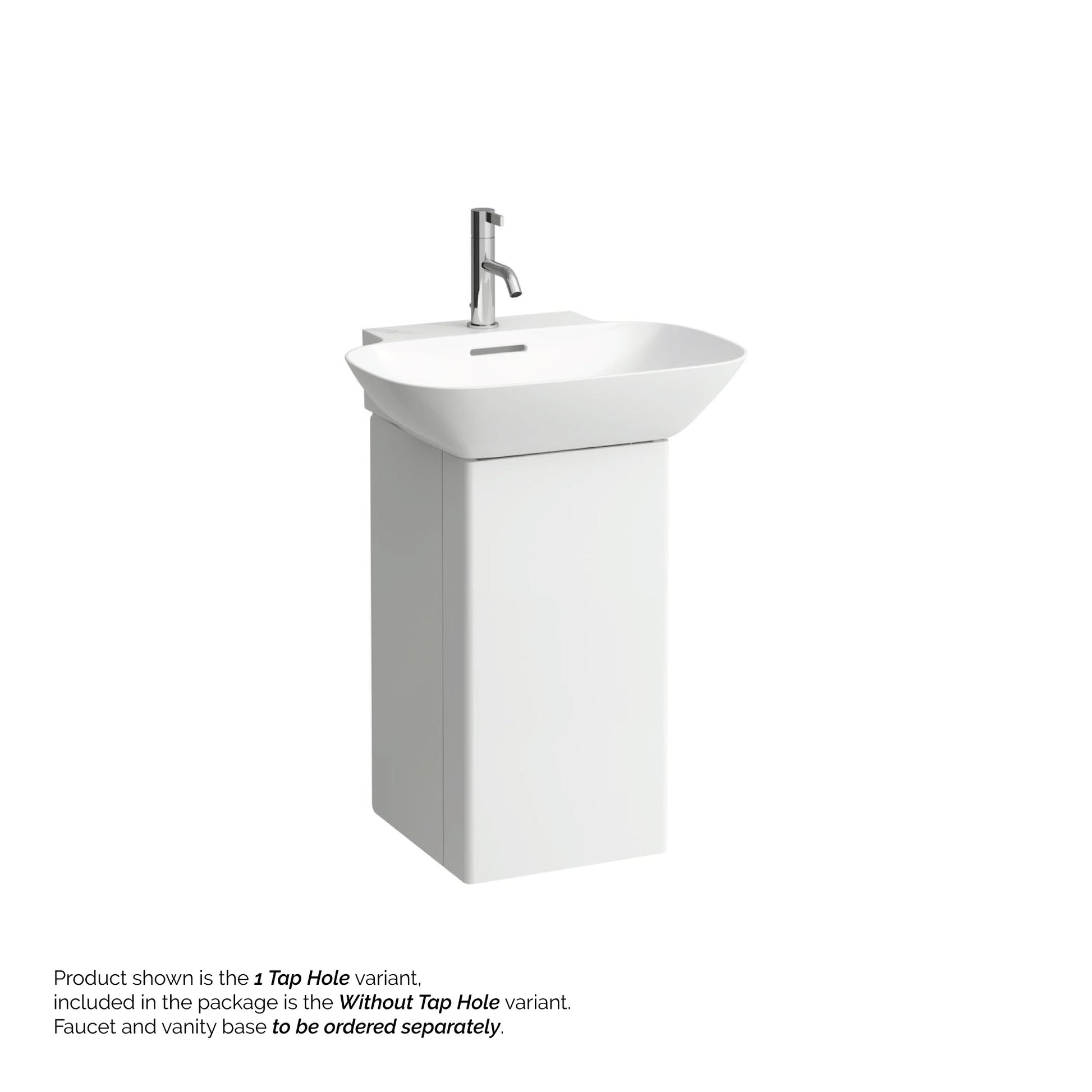 Laufen Ino 22" x 18" Rectangular White Wall-Mounted Bathroom Sink Without Faucet Hole