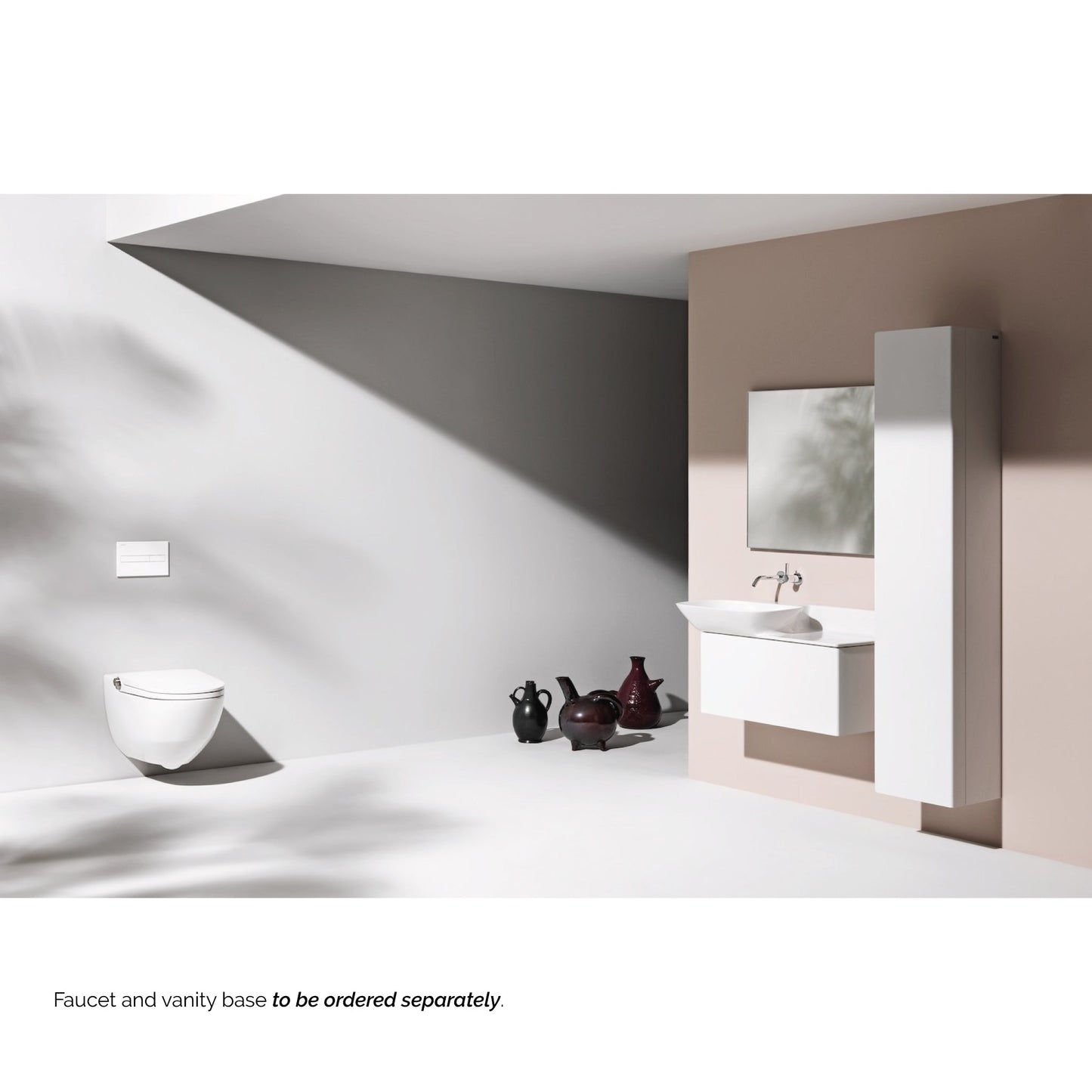 Laufen Ino 35" x 18" White Wall-Mounted Shelf-Right Bathroom Sink Without Faucet Hole