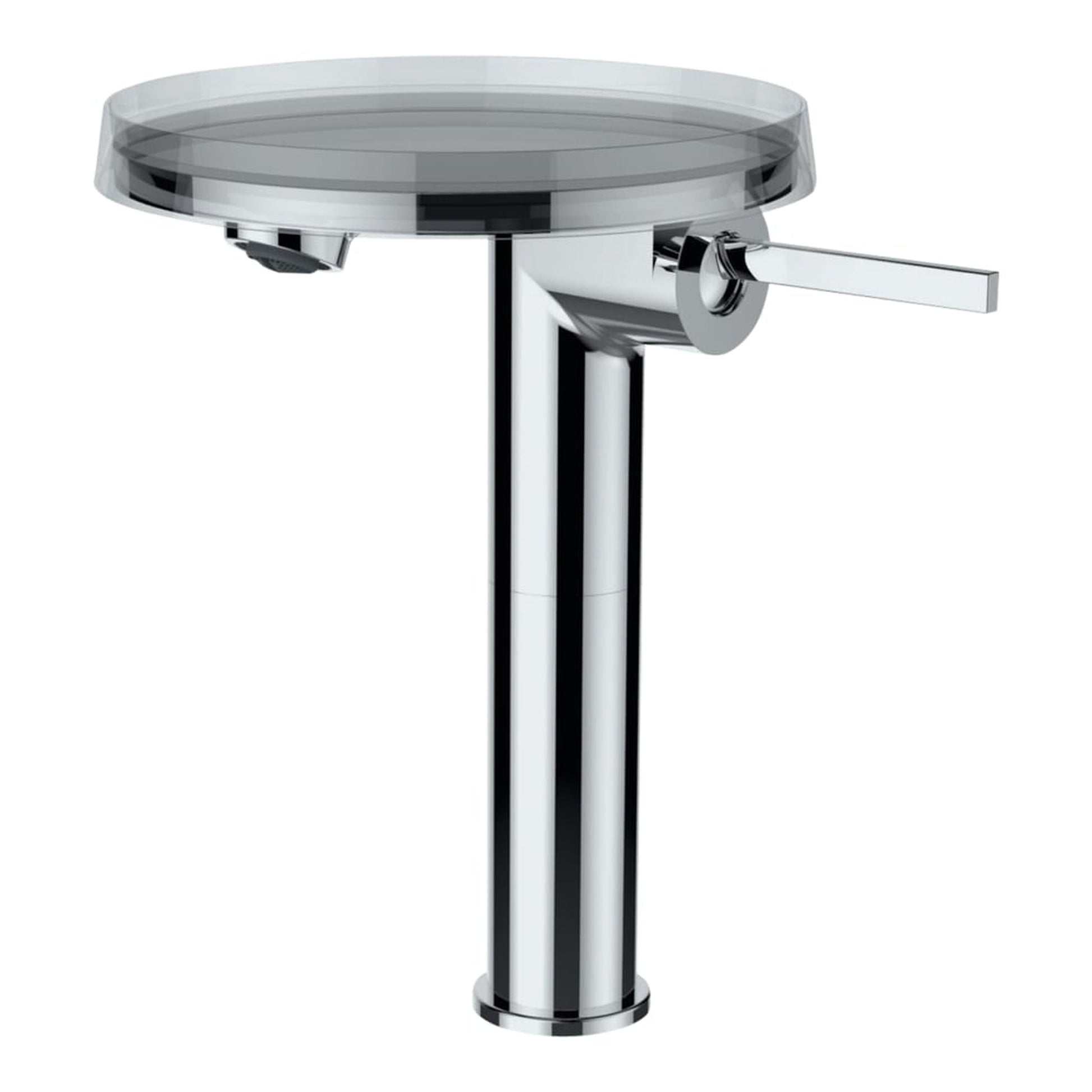 Laufen Kartell 10" Single-Hole Chrome Fixed-Spout Vessel Sink Faucet With Disc Tray