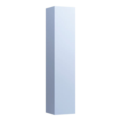Laufen Kartell 14" x 65" 1-Door Left-Hinged Gray Blue Wall-Mounted Tall Cabinet With 4 Fixed Glass Shelves