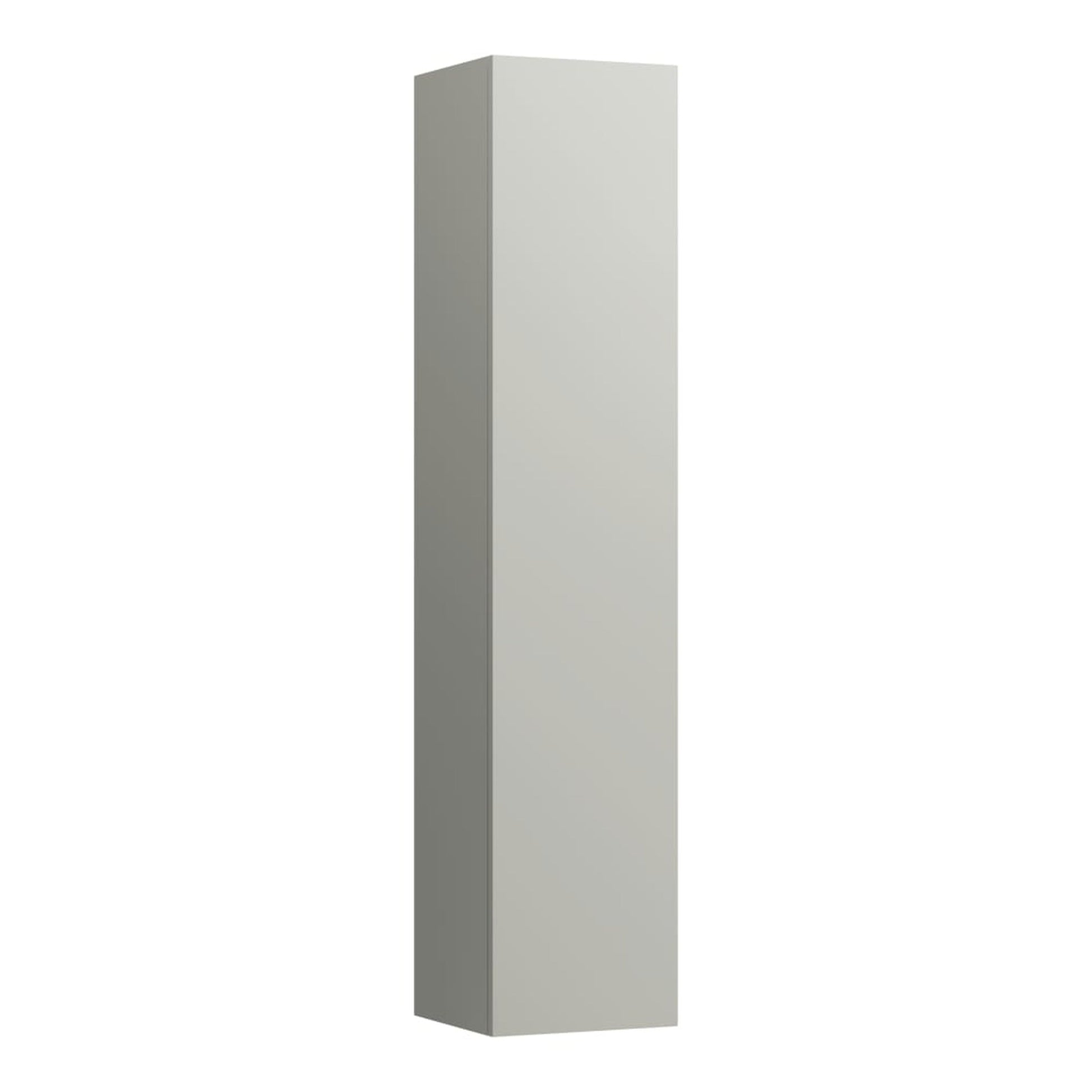 Laufen Kartell 14" x 65" 1-Door Left-Hinged Pebble Gray Wall-Mounted Tall Cabinet With 4 Fixed Glass Shelves