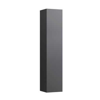 Laufen Kartell 14" x 65" 1-Door Left-Hinged Slate Gray Wall-Mounted Tall Cabinet With 4 Fixed Glass Shelves