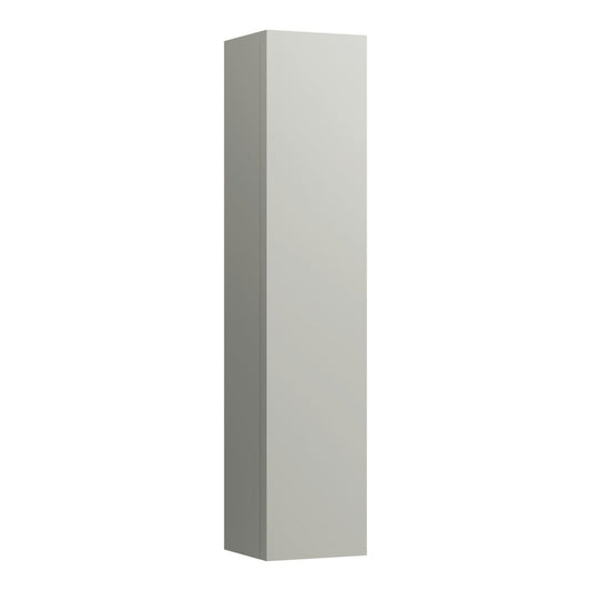Laufen Kartell 14" x 65" 1-Door Right-Hinged Pebble Gray Wall-Mounted Tall Cabinet With 4 Fixed Glass Shelves