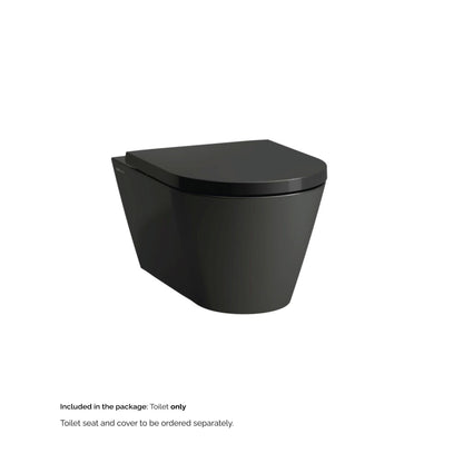 Laufen Kartell 15" x 14" Matte Black Dual-Flush Washdown Rimless Wall-Mounted Toilet