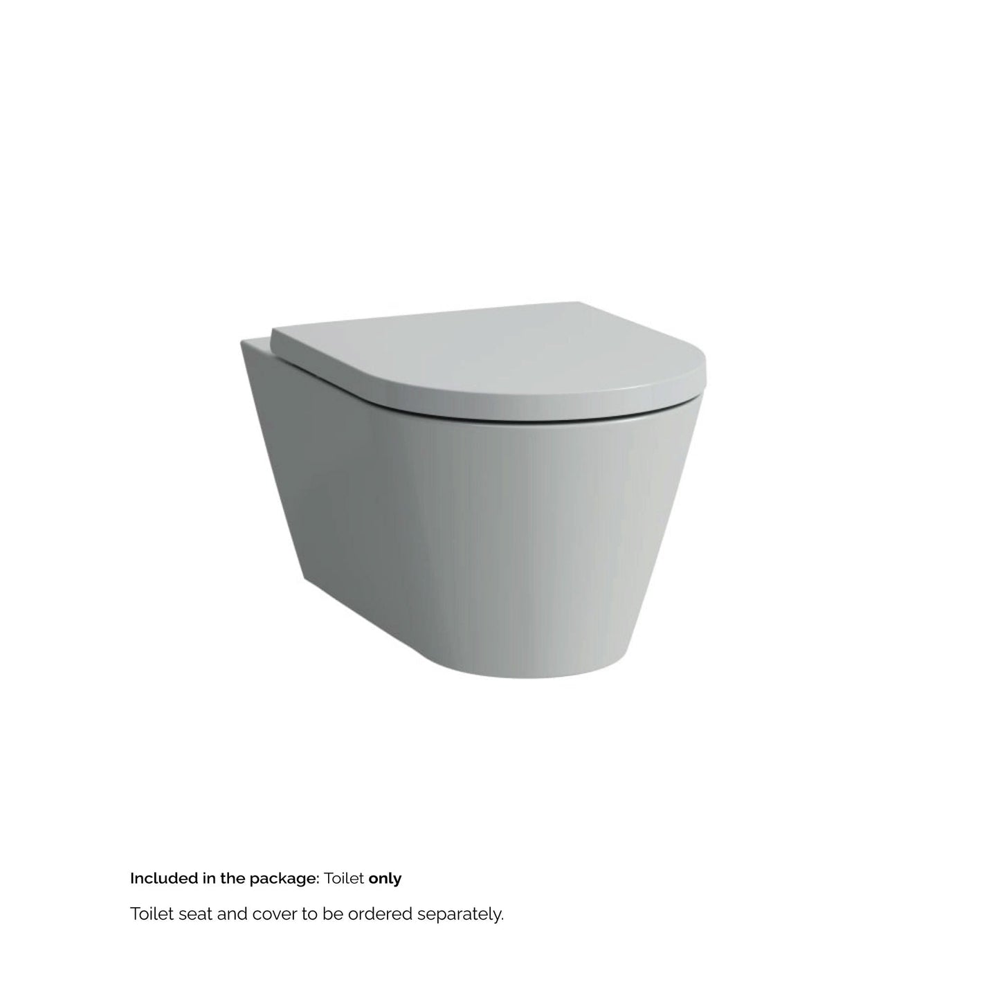 Laufen Kartell 15" x 14" Matte Gray Dual-Flush Washdown Rimless Wall-Mounted Toilet