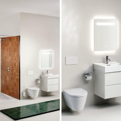 Laufen Kartell 15" x 14" White Dual-Flush Washdown Rimless Wall-Mounted Toilet