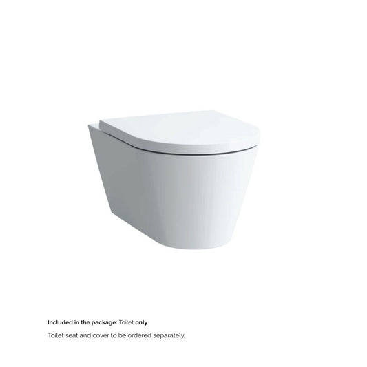 Laufen Kartell 15" x 14" White Dual-Flush Washdown Rimless Wall-Mounted Toilet
