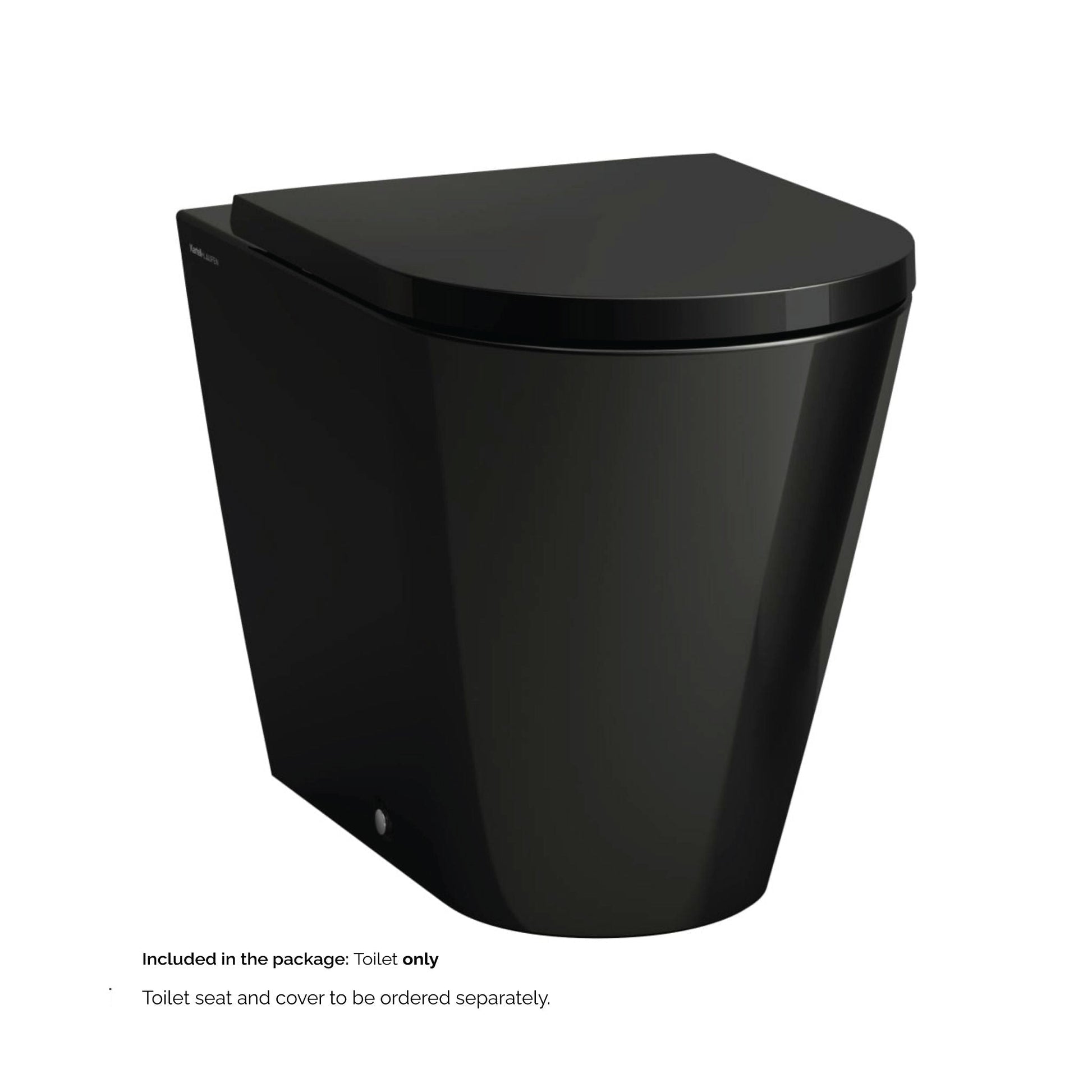Laufen Kartell 15" x 17" Glossy Black Dual-Flush Washdown Floor-Mounted Toilet
