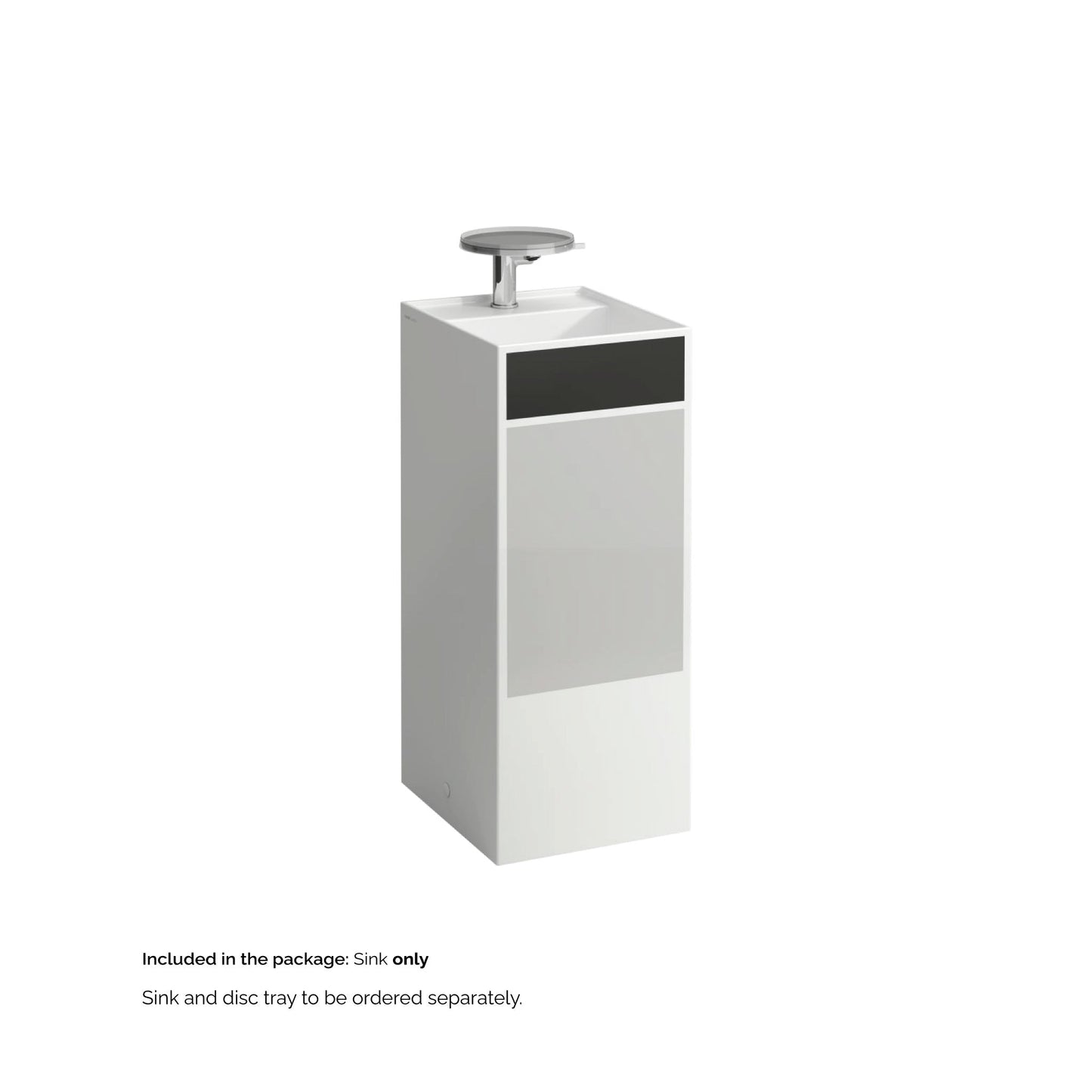 Laufen Kartell 15" x 17" x 35" Black and Gray Surface Freestanding Bathroom Sink With Faucet Hole