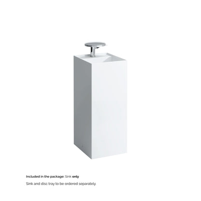 Laufen Kartell 15" x 17" x 35" White Freestanding Bathroom Sink With Faucet Hole